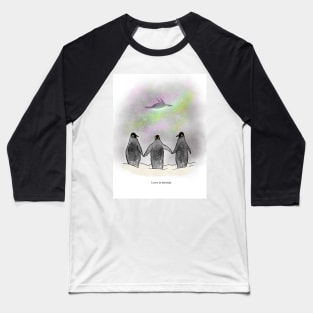 Love is eternal , penguin art, rainbow, spirit animal Baseball T-Shirt